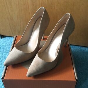 Suede fabric heeled shoes